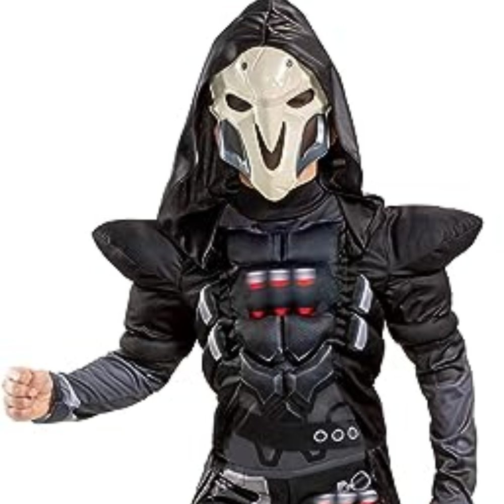New! Overwatch Reaper Costume Character Jumpsuit for Kids M